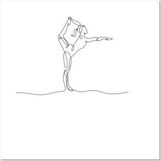 One Line Drawing Yoga Posters and Art